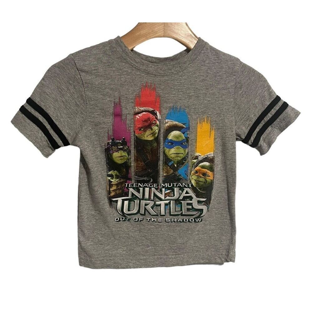 Teenage Mutant Ninja Turtles T Shirt Boys 5/6 Short Sleeve Gray Graphics Tee